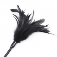 Feather tickle, black color, wand