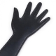 BDSM slapper, black smooth artificial leather, hand