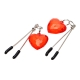 Steel nipple clamps, crystal red heart