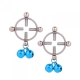 Round clamps for steel nipples, blue ball bells