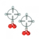 Round steel clamps for nipples, red ball bells