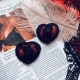 Nipple stickers, red lace hearts