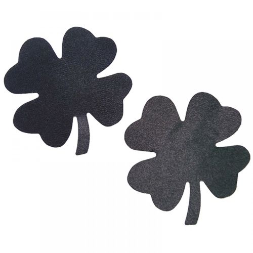 Nipple stickers, black four-leaf clover