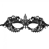 Lace black mask with ribbon - Stella