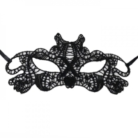 Lace black mask with ribbon - Anna