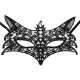 Lace black mask with ribbon - Caty