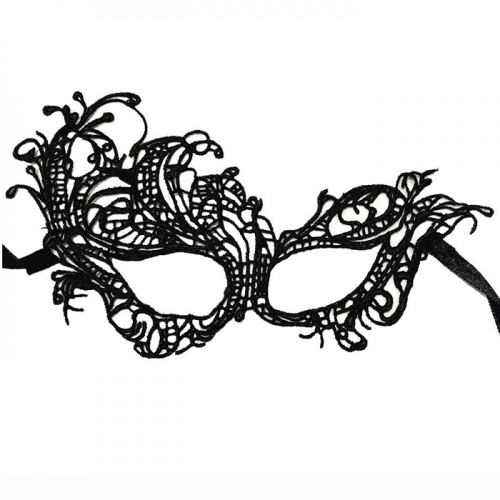 Lace black mask with ribbon - Eva