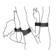 Bondage cuffs on wrists and thighs, tape and Velcro