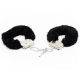 Hairy and metal handcuffs, black color