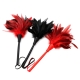 Feather tickle, black-red color and satin wand