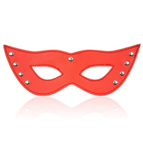 Black leather mask - Red Kathleen