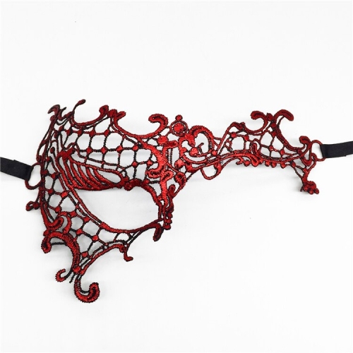 Lace red mask with ribbon - Francesca