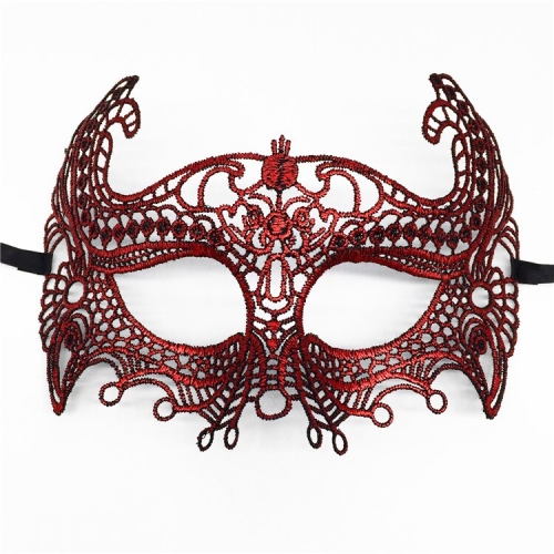 Lace red mask with ribbon - Marquise