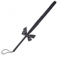 Black fine satin whip, laces and bow
