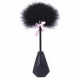 Small tickle, black feather and leather, pink ribbon