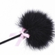 Small tickle, black feather and leather, pink ribbon