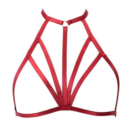 Red elastic harness, strap - Anastazia