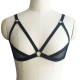 Black elastic open bra with lace - Anna