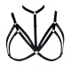 Black open bra, chest harness - Eva