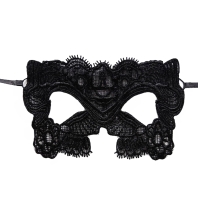 Lace black mask with ribbon - Inez