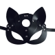 Black cat leather mask, belt and studs