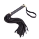 BDSM leather black whip, brushed leather strips
