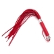 BDSM solid leather red whip, cut strips and hearts