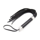 BDSM solid leather black whip, cut strips and hearts