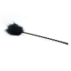 Black feather tickle, handle with ribbon