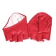Red fingerless leather gloves