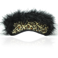 Soft sleep mask with leopard pattern and fur