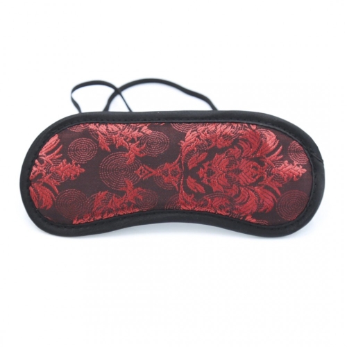 Soft sleep mask with satin pattern, black and red color