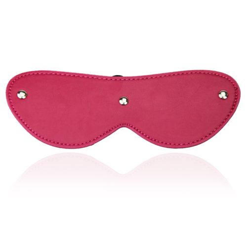 Pink leather erotic mask with studs