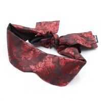 Satin erotic eye ribbon, red-black vintage pattern