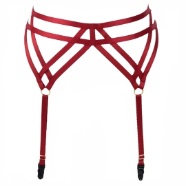 Women's elastic garter waist, red color