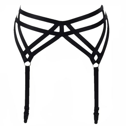 Women's elastic garter waist, black color