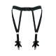 Elastic black garter belt, bows and clips