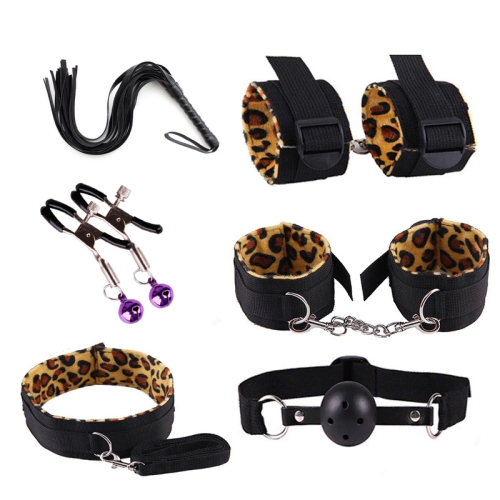 Erotic set of toys, leopard pattern and black color - 8 pcs