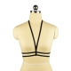 Black open bra, chest harness - Claudia