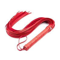 BDSM leather red whip, cut strips