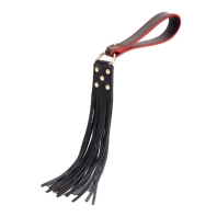 BDSM leather black-red whip, straps, hand strap, studs