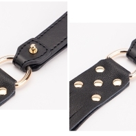 BDSM leather black whip, straps, hand strap, studs