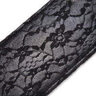 BDSM spanking paddle, black color, lace, floral pattern