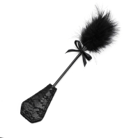 Black tickler with ribbon, velvet and lace spanking paddle
