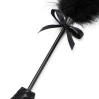 Black tickler with ribbon, velvet and lace spanking paddle